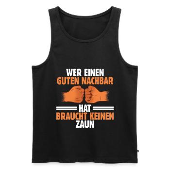 Nachbar - Männer Premium Bio Tank Top - Schwarz - Vorne - Michal (187cm)