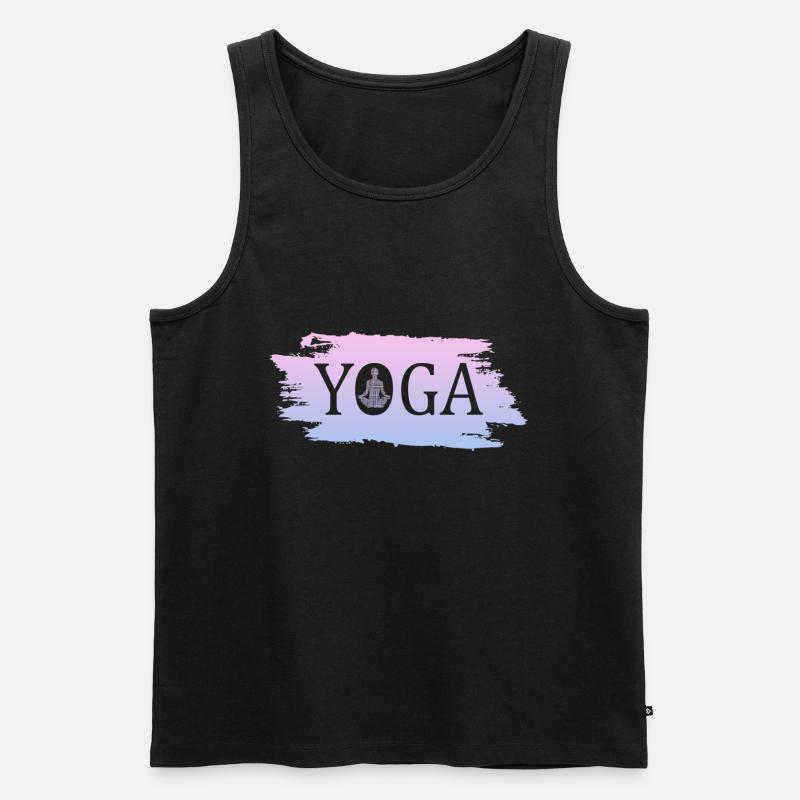 Yoga - Männer Premium Bio Tank Top - Schwarz