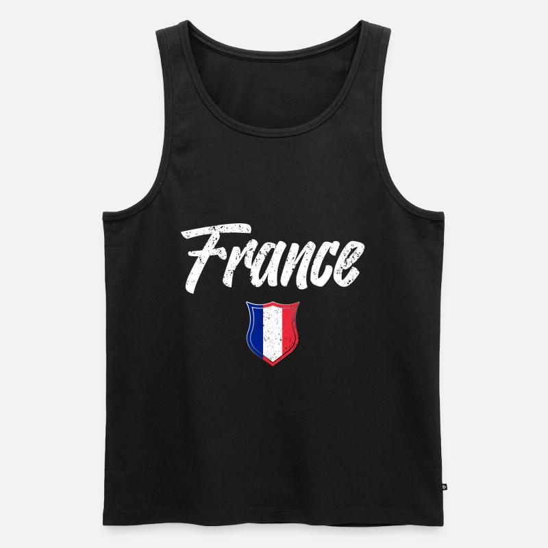 FRANKREICH - Männer Premium Bio Tank Top - Schwarz