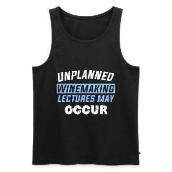 Unplanned Winemaking lectures may occur - Men's Premium Organic Tank Top - black - Front - AI Model Male 178 light (178cm)
