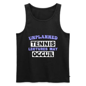 Des conférences de tennis imprévues peuvent avoir lieu - Débardeur bio Premium Homme - noir - Devant - AI Model Male 178 light (178cm)