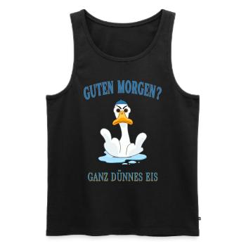 Guten Morgen? Ganz dünnes Eis. - Männer Premium Bio Tank Top - Schwarz - Vorne - Michal (187cm)