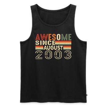 August 2003 Vintage Birthday Gift 21 Year Old - Men's Premium Organic Tank Top - black - Front - Michal (187cm)