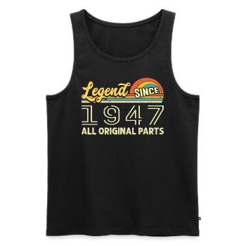 Légendaire depuis 1947 Anniversaire 1947 Né en 1947 - Débardeur bio Premium Homme - noir - Devant - Michal (187cm)