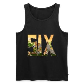 Jungle birthday zoo animal 6 years old - Men's Premium Organic Tank Top - black - Front - AI Model Male 178 light (178cm)