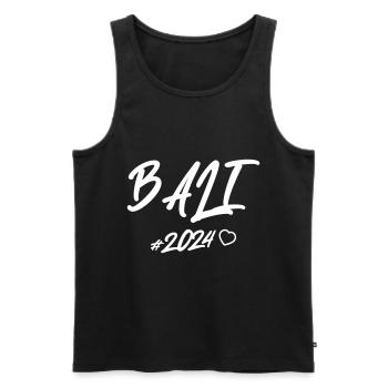 Bali 2024 Heart - Men's Premium Organic Tank Top - black - Front - Michal (187cm)