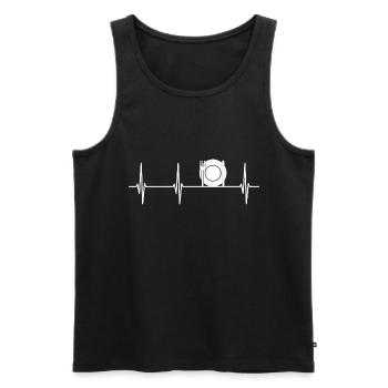 Heartbeat Food ECG - Men's Premium Organic Tank Top - black - Front - Michal (187cm)
