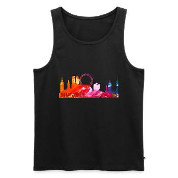 Munich, Munich Skyline, Bavière, Allemagne - Débardeur bio Premium Homme - noir - Devant - AI Model Male 178 light (178cm)