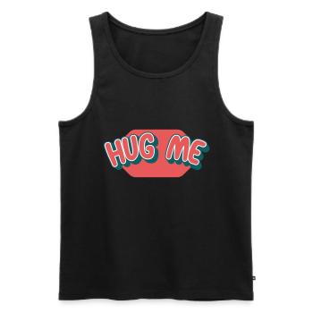 Umarme mich | Farben änderbar - Männer Premium Bio Tank Top - Schwarz - Vorne - AI Model Male 178 light (178cm)