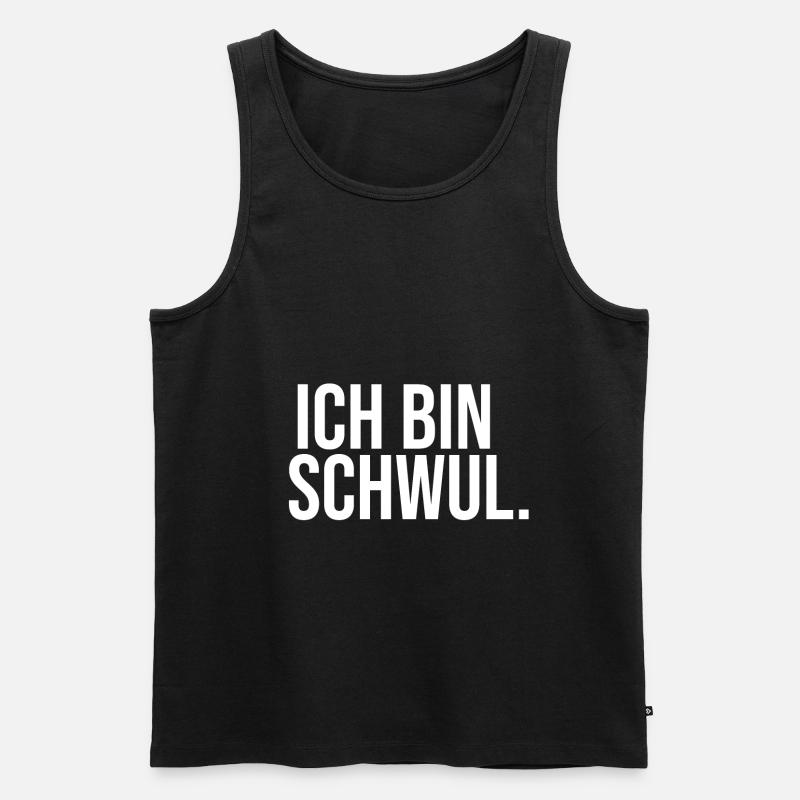 Ich bin Schwul! - Männer Premium Bio Tank Top - Schwarz