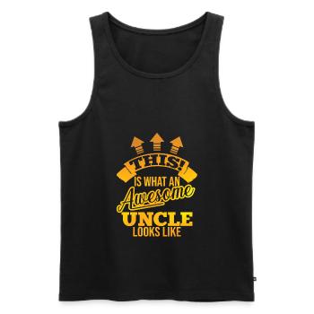Der beste Onkel - Männer Premium Bio Tank Top - Schwarz - Vorne - AI Model Male 178 light (178cm)
