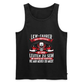 Brummi Fahrer T Shirt mit Deutschen Text 012 - Männer Premium Bio Tank Top - Schwarz - Vorne - Michal (187cm)