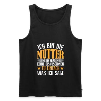 Mutter und Kind Motiv T Shirt 10 - Männer Premium Bio Tank Top - Schwarz - Vorne - Michal (187cm)