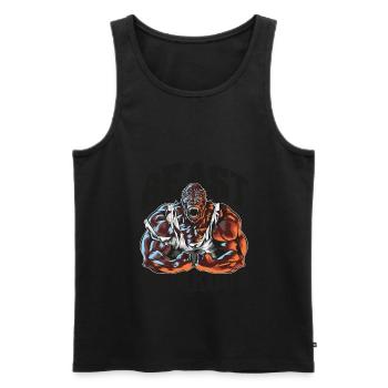 Gorilla Beast Workout Gym Power Fitness - Débardeur bio Premium Homme - noir - Devant - Michal (187cm)