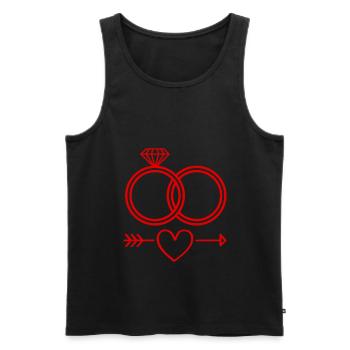 Eheringe Symbol Icon Ringe - Männer Premium Bio Tank Top - Schwarz - Vorne - AI Model Male 178 light (178cm)