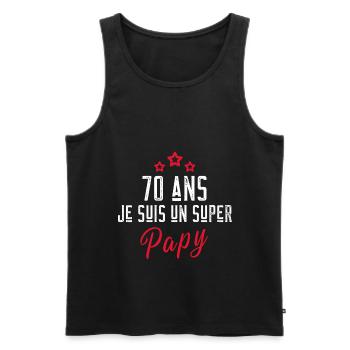 Je suis un super papy cadeau anniversaire 70 ans - Débardeur bio Premium Homme - noir - Devant - Michal (187cm)