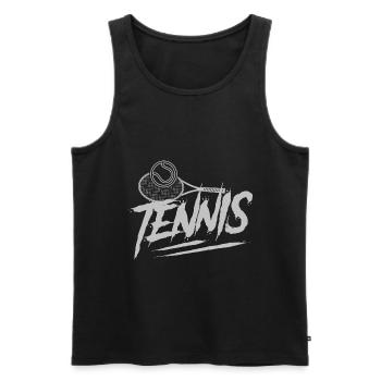 Tennis Sport Raquettes de tennis - Débardeur bio Premium Homme - noir - Devant - AI Model Male 178 light (178cm)