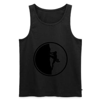 klettern bergsteigen silhouette kreis - Männer Premium Bio Tank Top - Schwarz - Vorne - Michal (187cm)