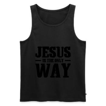 Jesus Christus Glaube - Männer Premium Bio Tank Top - Schwarz - Vorne - Michal (187cm)