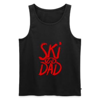 Ski Papa Vatertag Skiing Spruch - Männer Premium Bio Tank Top - Schwarz - Vorne - AI Model Male 178 light (178cm)
