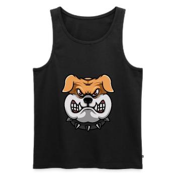 bulldog head comic dog - Men's Premium Organic Tank Top - black - Front - AI Model Male 178 light (178cm)