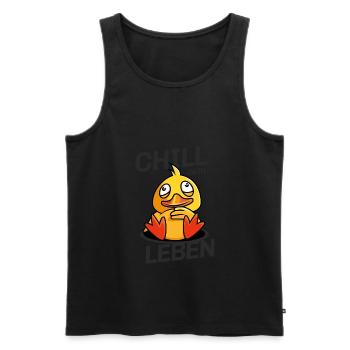 ente quietscheente chill dein leben comic - Männer Premium Bio Tank Top - Schwarz - Vorne - Michal (187cm)