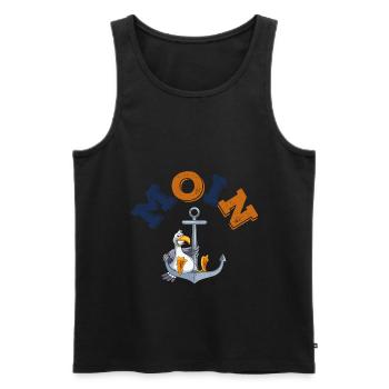 anker möwe moin comic - Männer Premium Bio Tank Top - Schwarz - Vorne - Michal (187cm)