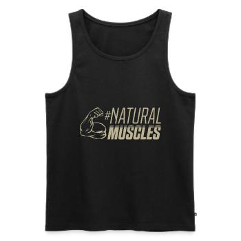 Natural Muscles Bodybuilding - Men's Premium Organic Tank Top - black - Front - AI Model Male 178 light (178cm)