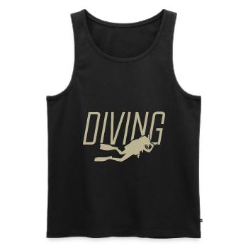 Diving Logo Scuba Dive - Men's Premium Organic Tank Top - black - Front - Michal (187cm)