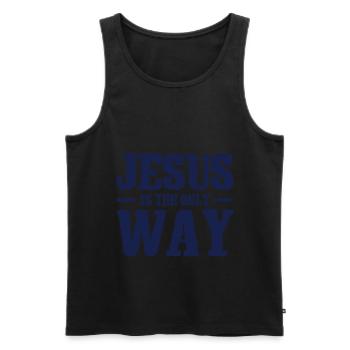 Jesus Christus Glaube - Männer Premium Bio Tank Top - Schwarz - Vorne - Michal (187cm)