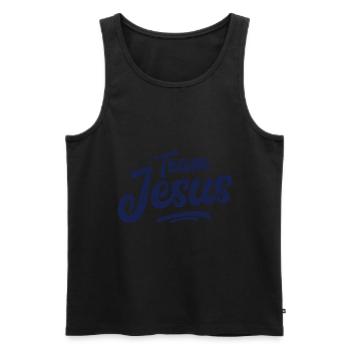 Équipe Jesus Christ Faith - Débardeur bio Premium Homme - noir - Devant - AI Model Male 178 light (178cm)