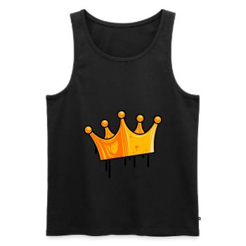 crown icon comic gold king - Men's Premium Organic Tank Top - black - Front - AI Model Male 178 light (178cm)