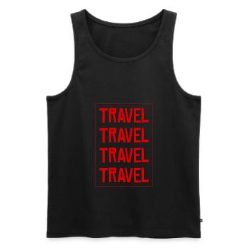 Traveler travel travel hashtag - Men's Premium Organic Tank Top - black - Front - Michal (187cm)