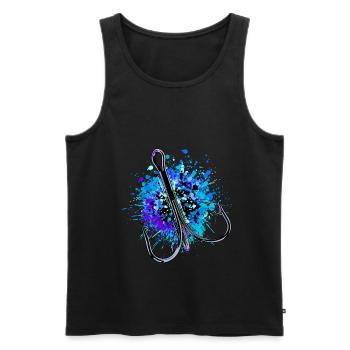 Fishing Hook Fishing Hook Symbol - Men's Premium Organic Tank Top - black - Front - AI Model Male 178 light (178cm)