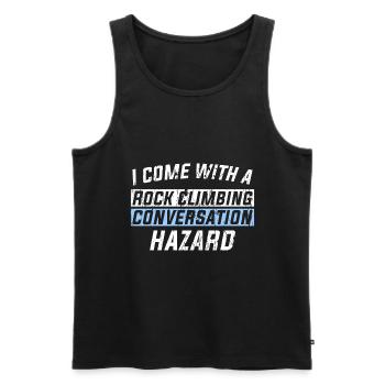 I come with a Rock climbing conversation - Männer Premium Bio Tank Top - Schwarz - Vorne - Michal (187cm)