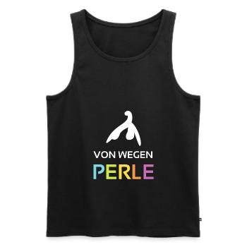 Von wegen Perle Feminismus Frau bunt - Männer Premium Bio Tank Top - Schwarz - Vorne - AI Model Male 178 light (178cm)