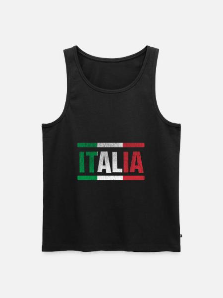 Italia Italien Italy - Miesten premium luomu-tanktoppi - musta