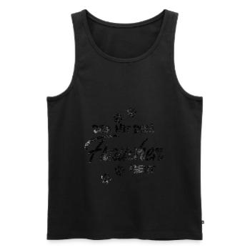 Der mit dem Frauchen geht - Männer Premium Bio Tank Top - Schwarz - Vorne - Michal (187cm)