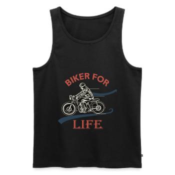 Biker for life, motorcycle passion biker Motard gift - Men's Premium Organic Tank Top - black - Front - Michal (187cm)