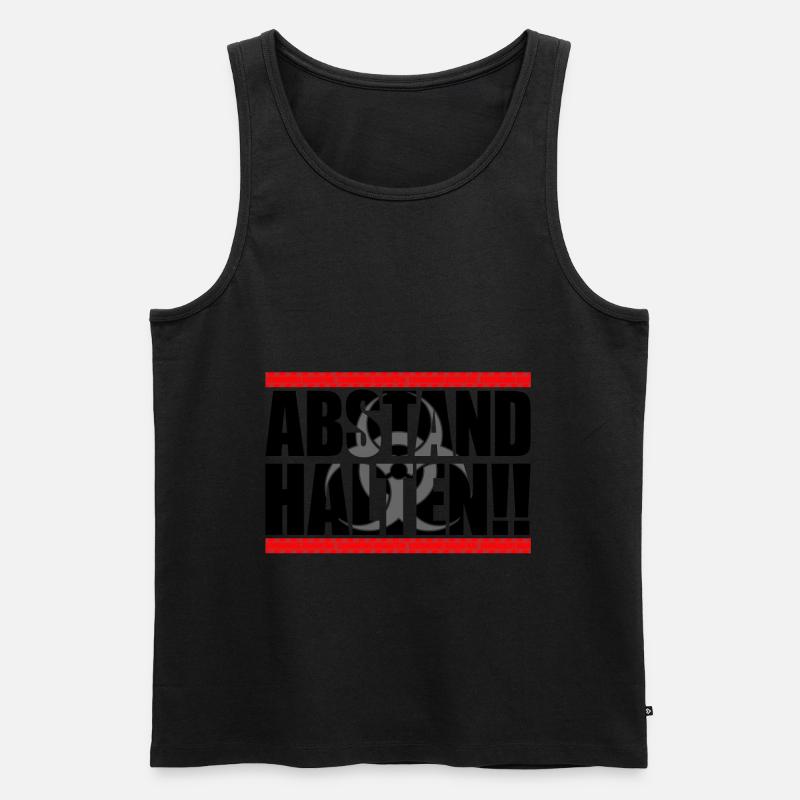 Abstand halten!! Quarantäne Geschenkidee - Männer Premium Bio Tank Top - undefined