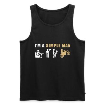 MOTOCROSS I’M A Simple Man - Débardeur bio Premium Homme - noir - Devant - Michal (187cm)