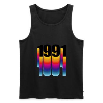 1991 Year of birth - Men's Premium Organic Tank Top - black - Front - AI Model Male 178 light (178cm)