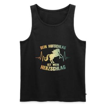 Herzschlag Pferd Hufschlag - Männer Premium Bio Tank Top - Schwarz - Vorne - Michal (187cm)