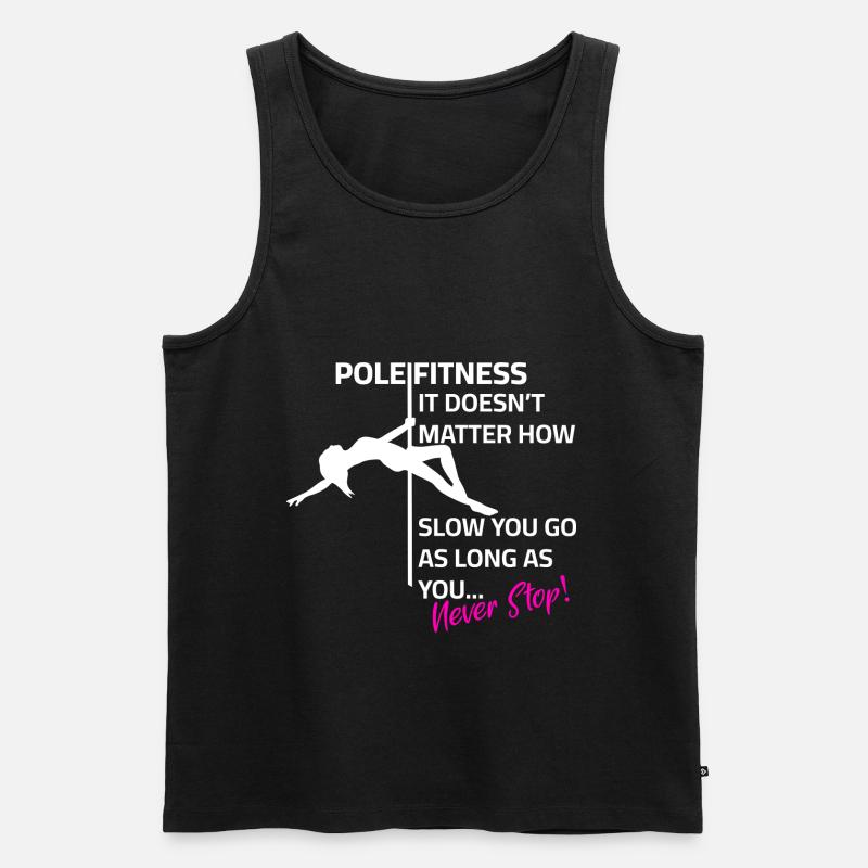 Pole dance Silhouette Spruch - Männer Premium Bio Tank Top - Schwarz