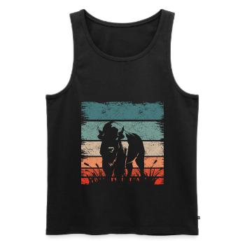 Rétro Vintage Bison Américain Bison - Débardeur bio Premium Homme - noir - Devant - AI Model Male 178 light (178cm)
