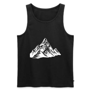 Mountains Alpen Symbol Silhouette - Männer Premium Bio Tank Top - Schwarz - Vorne - Michal (187cm)