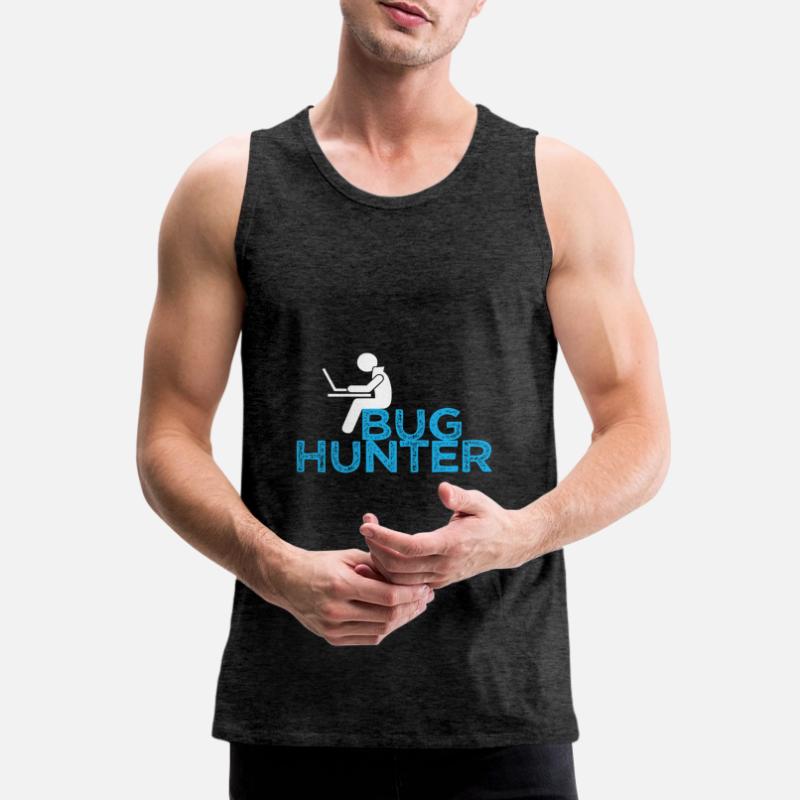 Programmer Bug Code Funny Hacker Developer Gift Men's Premium Organic Tank Top