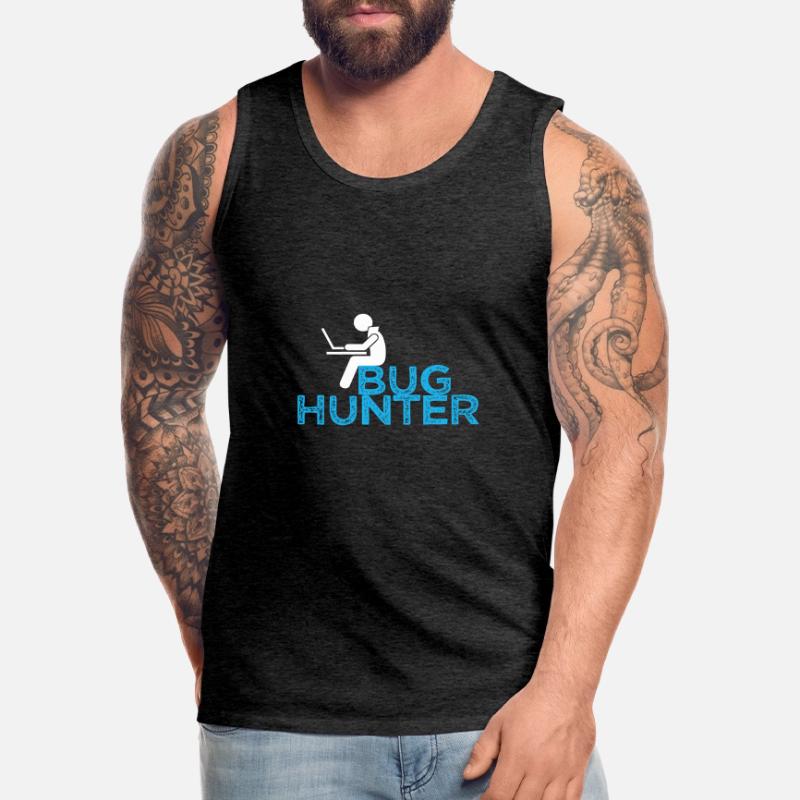 Programmer Bug Code Funny Hacker Developer Gift Men's Premium Organic Tank Top