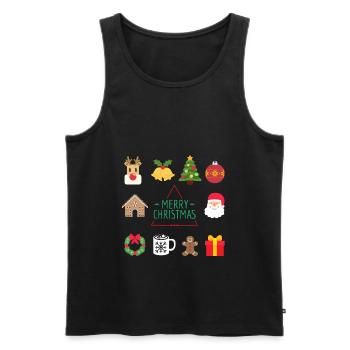 Merry christmas - Men's Premium Organic Tank Top - black - Front - AI Model Male 178 light (178cm)