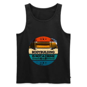 Bodybuilding is not a crime Bodybuilder Sport de force - Débardeur bio Premium Homme - noir - Devant - Michal (187cm)